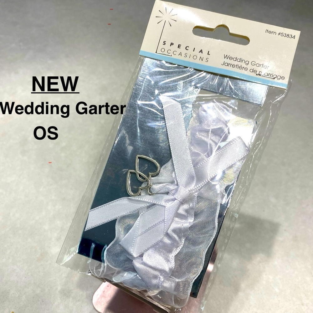 New Special Occasions 2 Hearts Wedding Garter with Lace Trim sealed never used⭐️